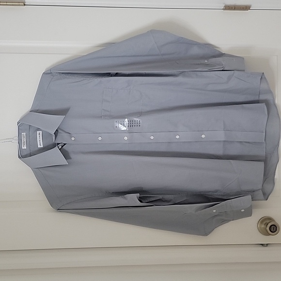 Pierre Cardin, Size 16 - 34/35 Gray Button Down Dress Shirt, NEW - Picture 1 of 11